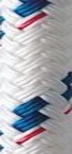 38' of 3/8" New England Ropes Sta-Set Double Braid Polyester Rope with One End Whipped - White with Blue Fleck
