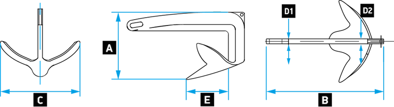 Lewmar Stainless Steel Claw Anchor 11 lbs. (5 kg)