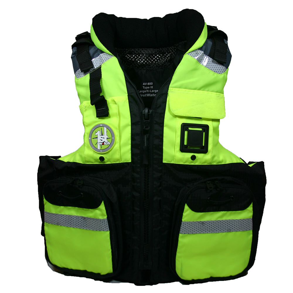 First Watch AV-800 Four Pocket Flotation Vest - Hi-Vis Yellow - XXL to3XL [AV-800-HV-2XL/3XL]