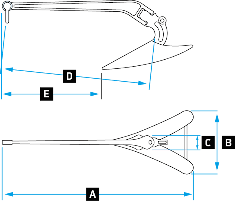 Lewmar CQR Stainless Steel Anchor 105 lbs. (48 kg)