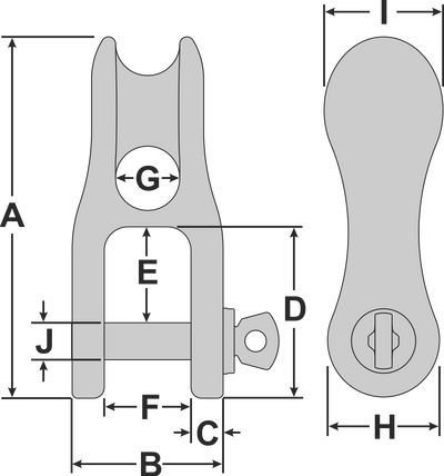 Tylaska 3.15" H8 Aluminum Halyard Shackle