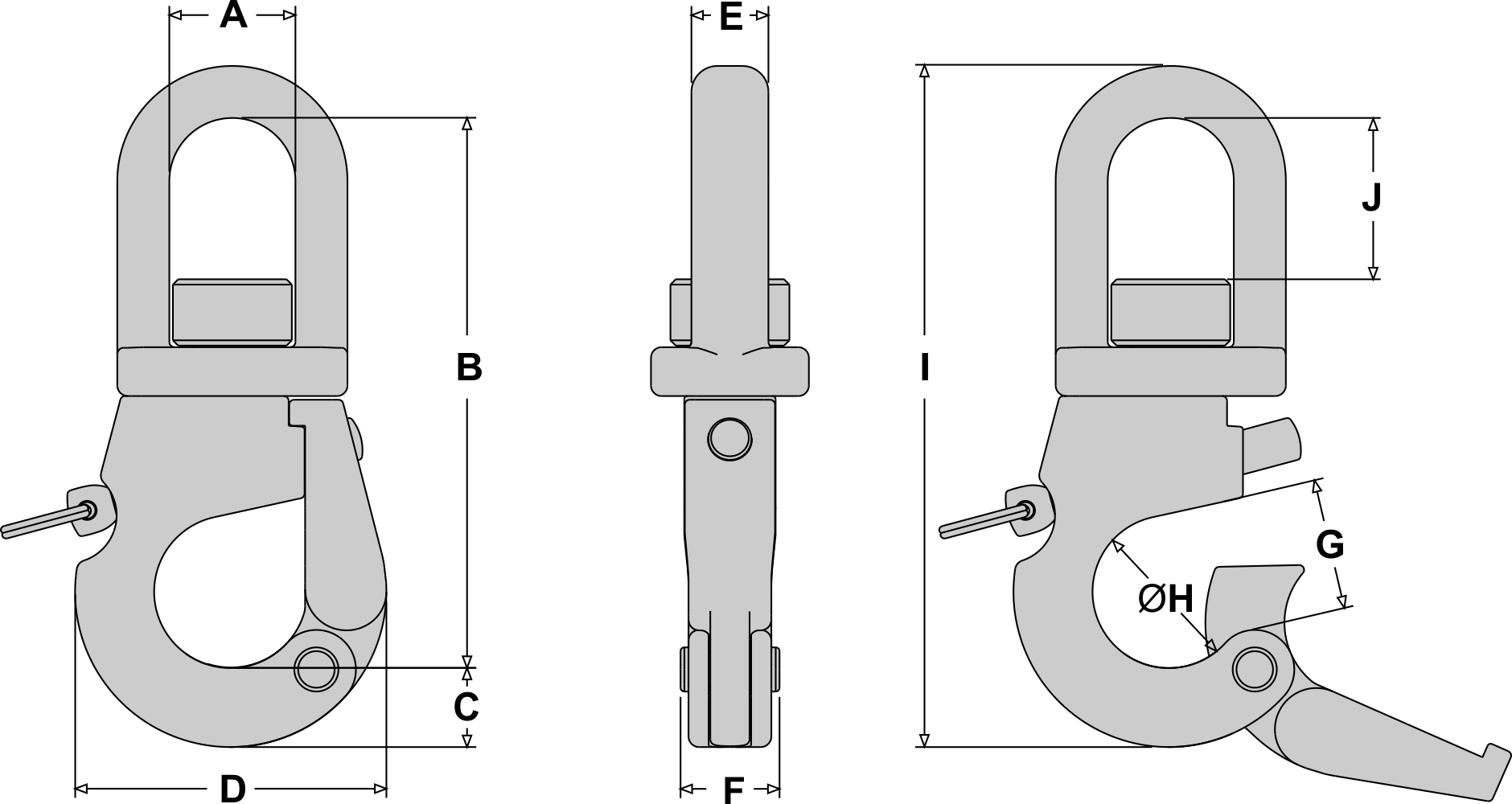 Tylaska SS20 Plunger Style Snap Shackle with Clevis Bail