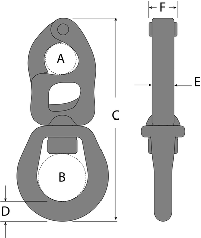 Tylaska 3 5/16" T5 Large Bail Snap Shackle with Bronze PVD Finish